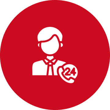 Round icon for customer assistance