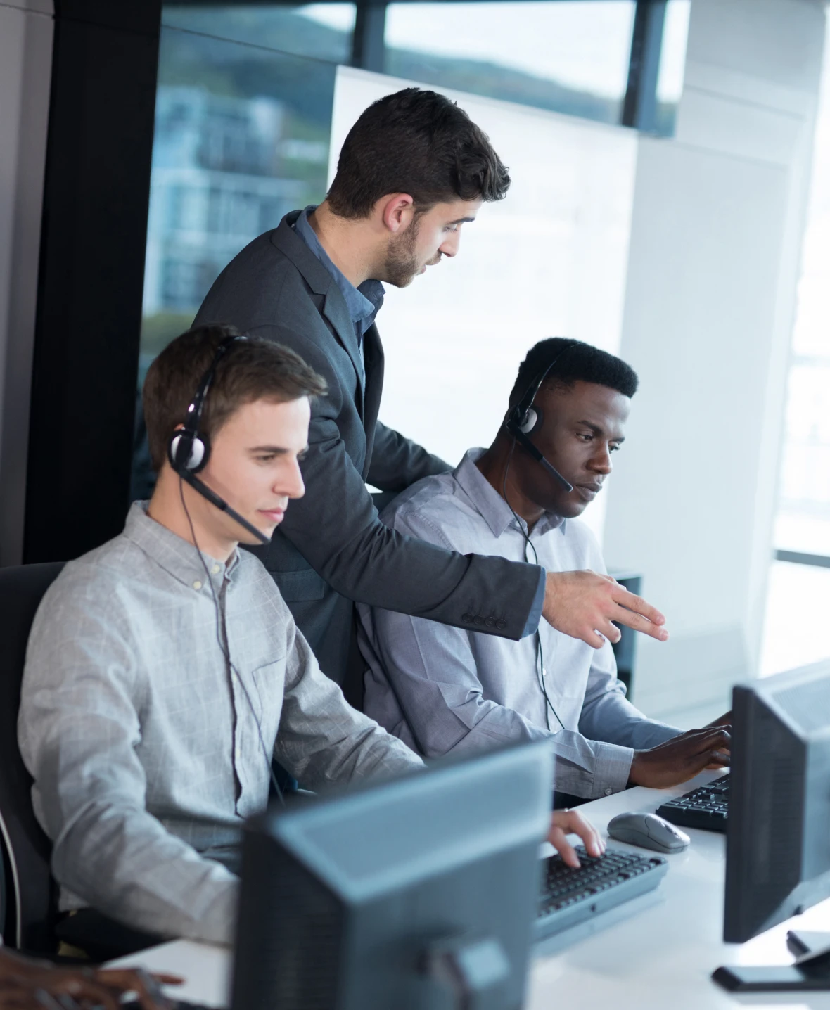 Office team working at computers